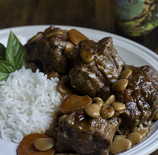 Jamaican Oxtail STEW w/ Butter Beans & Rice