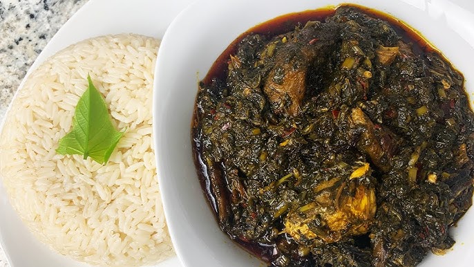 Liberian Potato Greens with Red Oil