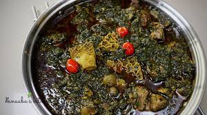 Sweet putato leaves stew & rice (Sierra Leone)
